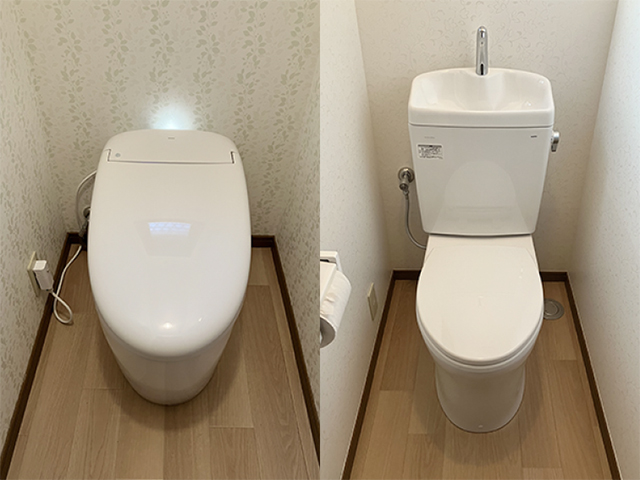 トイレ交換2台+内装工事2部屋｜TOTO ネオレストRS2・ピュアレストQR｜岐阜県岐阜市